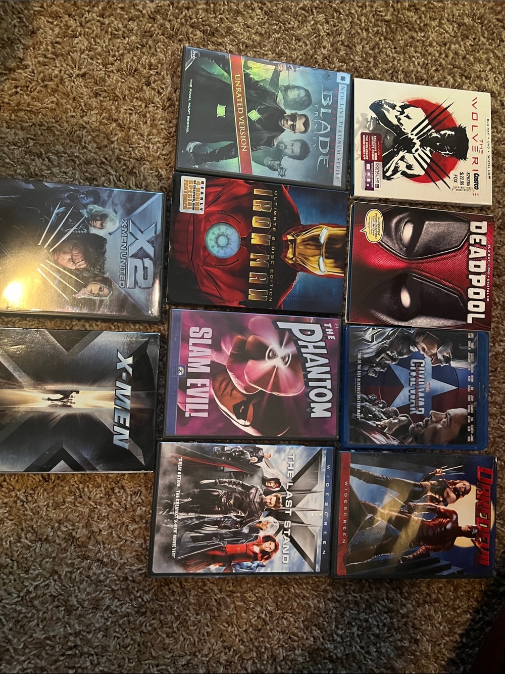 Marvel Superhero DVD/Blu-ray Lot